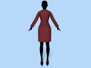 coat red Model 3D