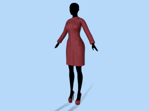 coat red Model 3D