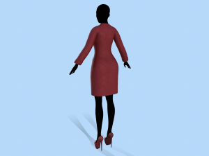 coat red Model 3D