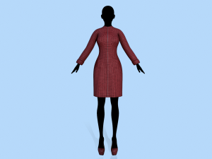 coat red Model 3D