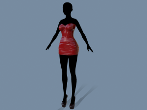 latex dress 3D 模型