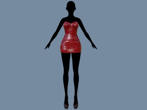 latex dress 3D 模型