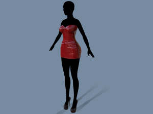 latex dress 3D 模型
