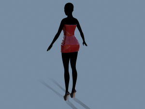 latex dress 3D 模型