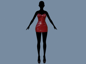 latex dress 3D 模型