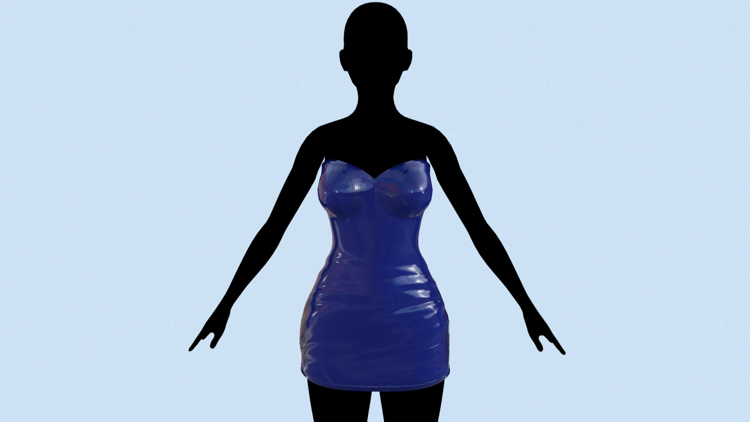 latex dress 2 3D Model .c4d .max .obj .3ds .fbx .stl .blend