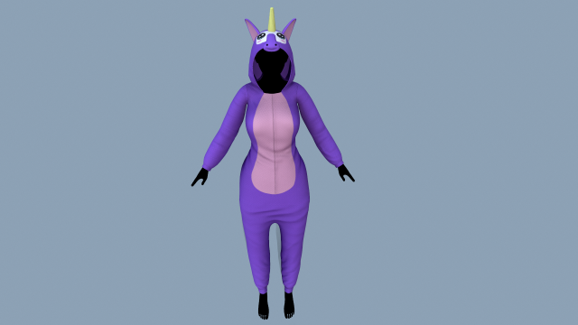kigurumi unicorn Modelo 3D .c4d .max .obj .3ds .fbx .stl .blend 
