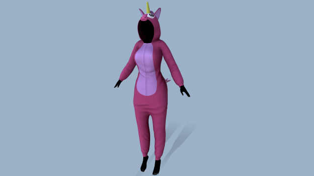 kigurumi unicorn 2 3D Model .c4d .max .obj .3ds .fbx .stl .blend