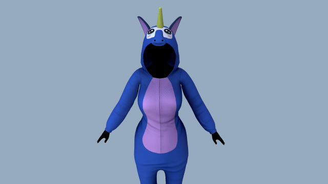 kigurumi unicorn 3 3D 模型 .c4d .max .obj .3ds .fbx .stl .blend 