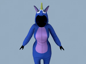 unic&oacute;rnio kigurumi 3 Modelo 3D