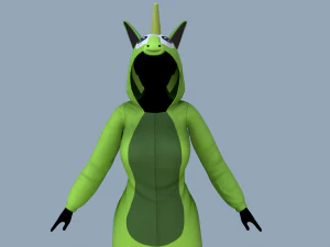 unic&oacute;rnio kigurumi 4 Modelo 3D