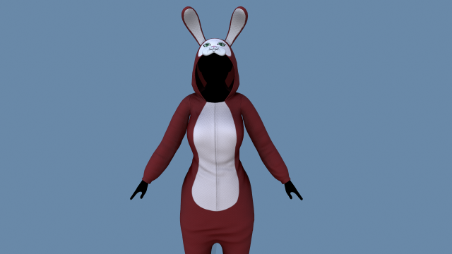 kigurumi bunny 2 3D Model .c4d .max .obj .3ds .fbx .stl .blend