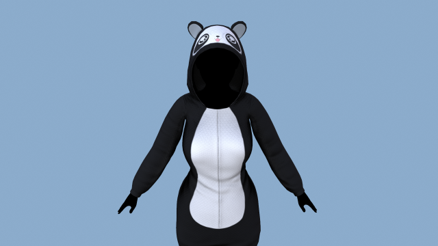 kigurumi panda 3D-Modell .c4d .max .obj .3ds .fbx .stl .blend 