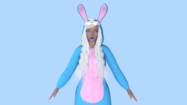 girl kigurumi bunny Modelo 3D .c4d .max .obj .3ds .fbx .stl .blend 
