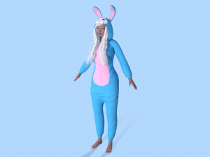 girl kigurumi bunny Modelo 3D