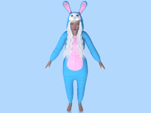 girl kigurumi bunny Modelo 3D