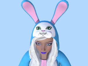girl kigurumi bunny Modelo 3D