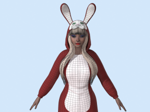 girl kigurumi bunny 2 3Dモデル