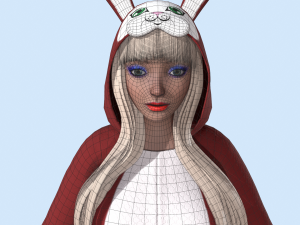 girl kigurumi bunny 2 3Dモデル