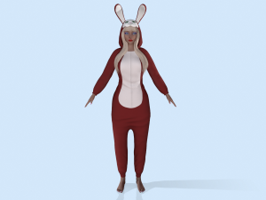 girl kigurumi bunny 2 3Dモデル