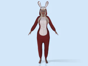 menina coelho kigurumi 2 Modelo 3D