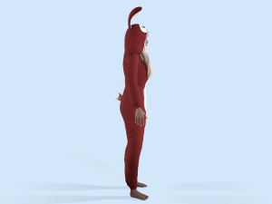 girl kigurumi bunny 2 3Dモデル