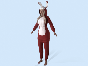 girl kigurumi bunny 2 3Dモデル