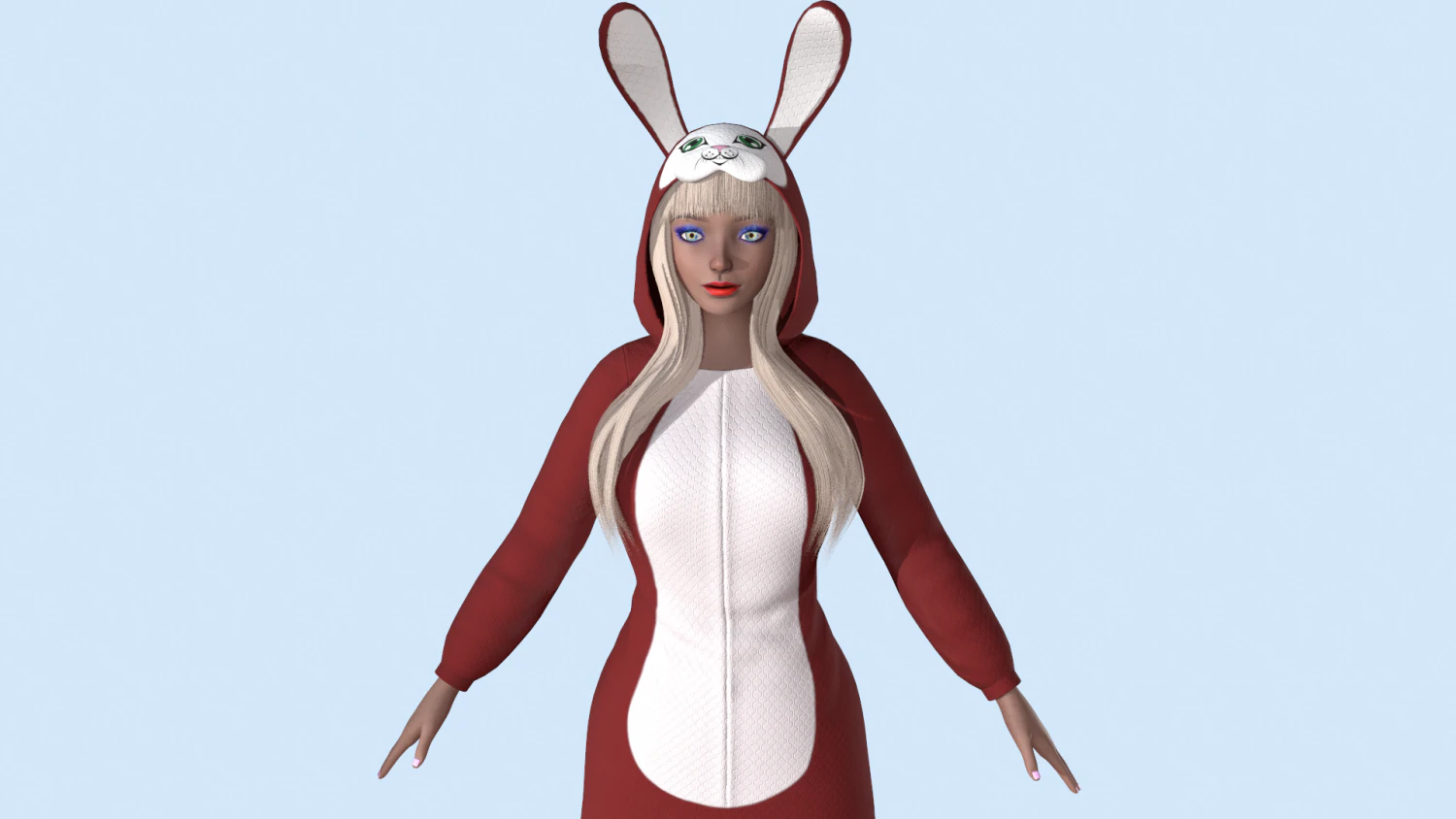 menina coelho kigurumi 2 Modelo 3D .c4d .max .obj .3ds .fbx .stl .blend