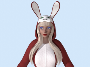 girl kigurumi bunny 2 3Dモデル