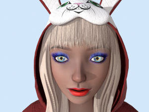 girl kigurumi bunny 2 3Dモデル