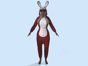 girl kigurumi bunny 2 3Dモデル