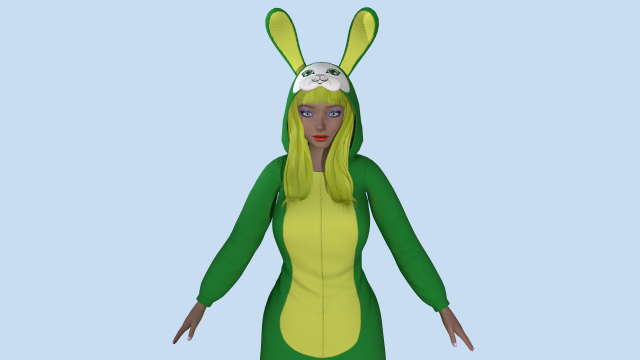 girl kigurumi bunny 3 Model 3D .c4d .max .obj .3ds .fbx .stl .blend 