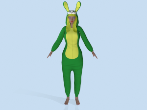 girl kigurumi bunny 3 Model 3D