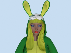 girl kigurumi bunny 3 Model 3D