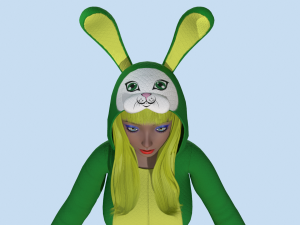 girl kigurumi bunny 3 Model 3D