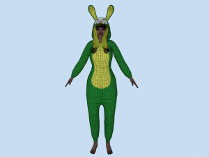girl kigurumi bunny 3 Model 3D
