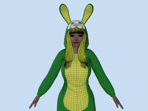 girl kigurumi bunny 3 Model 3D