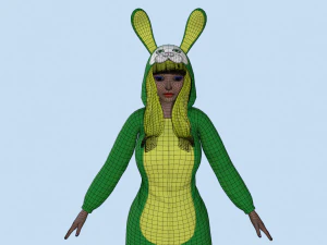 girl kigurumi bunny 3 3D Model