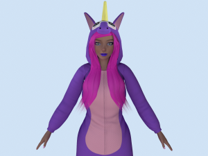 girl kigurumi unicorn 3D Модель