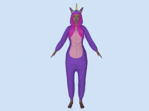 girl kigurumi unicorn 3D Model