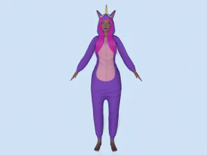 girl kigurumi unicorn 3D Model