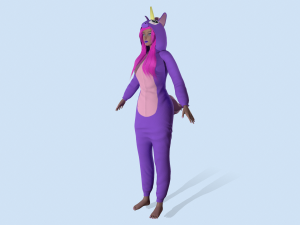girl kigurumi unicorn 3D Model