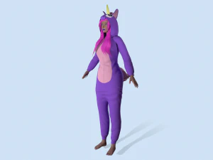 girl kigurumi unicorn 3D Model