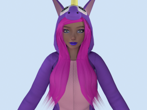 girl kigurumi unicorn 3D Model