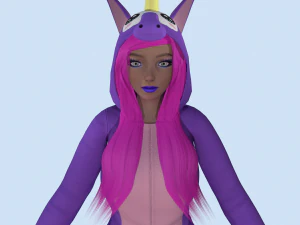 girl kigurumi unicorn 3D Model