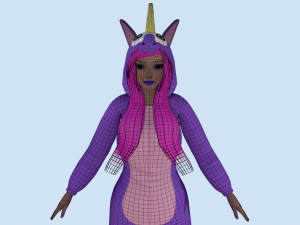 girl kigurumi unicorn 3D Model