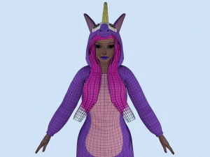 girl kigurumi unicorn 3D Model