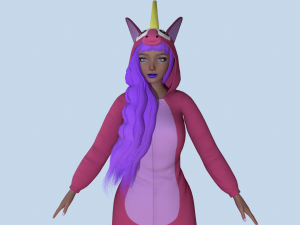 girl kigurumi unicorn 2 3D Модель