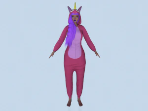 dziewczyna jednorożec kigurumi 2 Model 3D