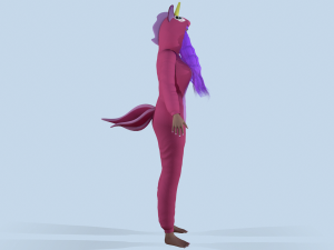 girl kigurumi unicorn 2 Modelo 3D